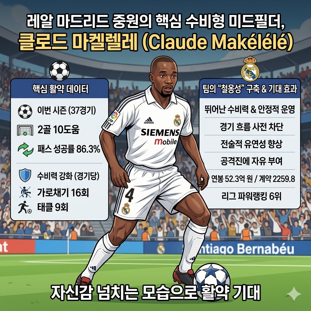 레알 마드리드 [철벽 마켈렐레] 중원 장악!